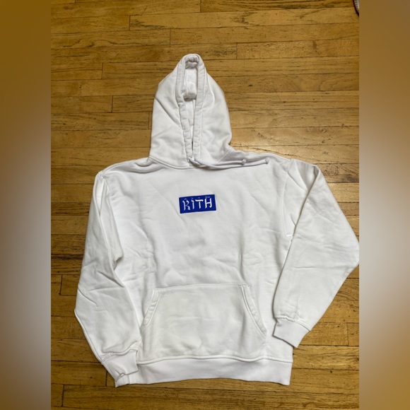 Kith Other - Kith men’s medium white hoodie with blue logo. NWOT